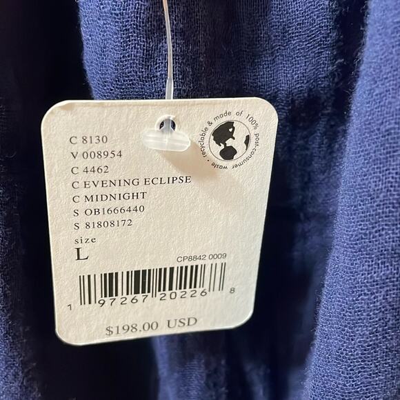 Free People Blue Short Sleeve Maxi Dress Size L New - Picture 4 of 5